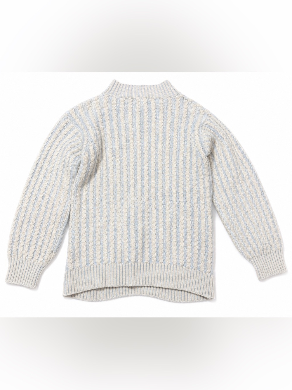 Lineamaglia Italy Women Blue White Large Sweater Cable Knit Small